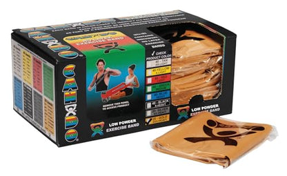 CanDo Singles Low Powder Exercise Band, 4-foot singles, Gold: XXX-Heavy (40 count) - color: Gold: XXX-Heavy, size: 40 ct, 4 foot singles