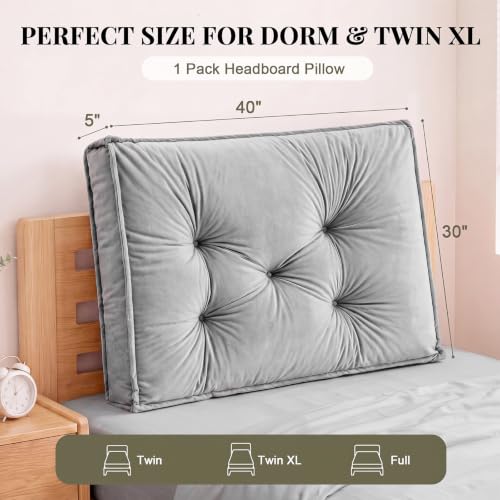 Jerify 40x30x 5 Floor Pillow Cushions for Adults Large Square Floor Pillow for Meditation, Plush Tufted Seating Pad for Back to School Dorm Living Room Balcony Tatami(Gray)