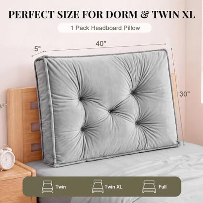 Jerify 40x30x 5 Floor Pillow Cushions for Adults Large Square Floor Pillow for Meditation, Plush Tufted Seating Pad for Back to School Dorm Living Room Balcony Tatami(Gray)