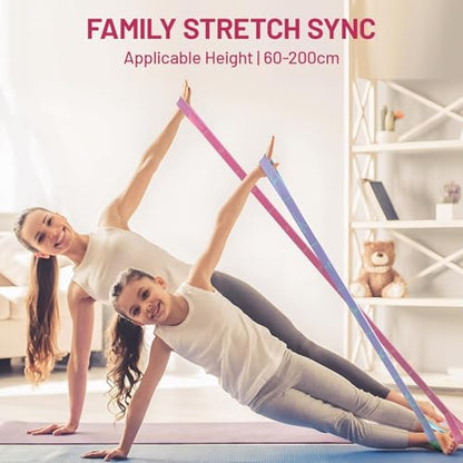 Slim Panda Stretch Strap, Multi-Loop for Physical Therapy,Elastic Yoga Stretching Strap for Dance,Yoga, Pilates & Gymnastics Exercise, Ballet Stretching Band for Flexibility, Leg Stretching - color: Pink+Purple