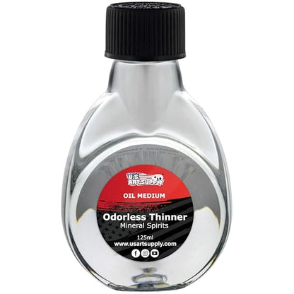 U.S. Art Supply Odorless Mineral Spirits for Cleaning 125ml | Solvent for Artists, Odorless Paint Thinner for Oil Painting - size: 4.2 Fl Oz (Pack of 1)