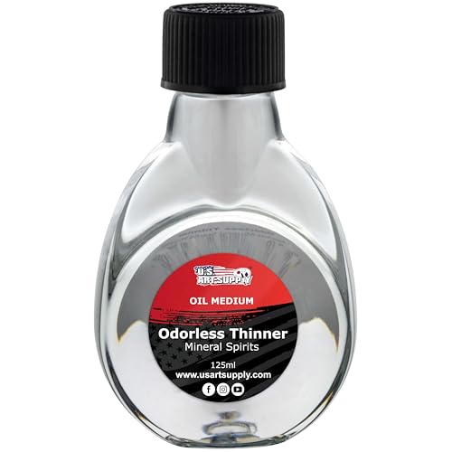 U.S. Art Supply Odorless Mineral Spirits for Cleaning 125ml | Solvent for Artists, Odorless Paint Thinner for Oil Painting - size: 4.2 Fl Oz (Pack of 1)