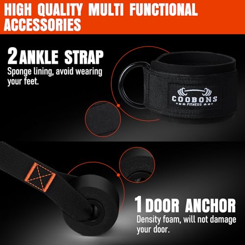 Resistance Bands with Handles, 175lb Exercise Bands for Working Out - color: 175LBS Black Orange
