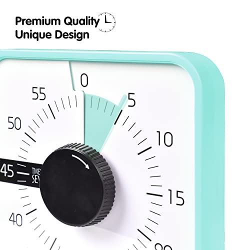 TWENTY5 SEVEN Countdown Timer 7.5 inch; 60 Minute 1 Hour Visual Timer – Classroom Teaching Tool Office Meeting, Mechanical Countdown Clock for Kids Exam Time Management Magnetic, Mint Green - color: Mint Green
