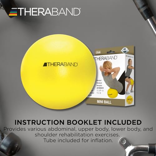 THERABAND Mini Ball, 9-Inch Pilates & Yoga Ball, Physical Therapy, Yellow - style: New Version