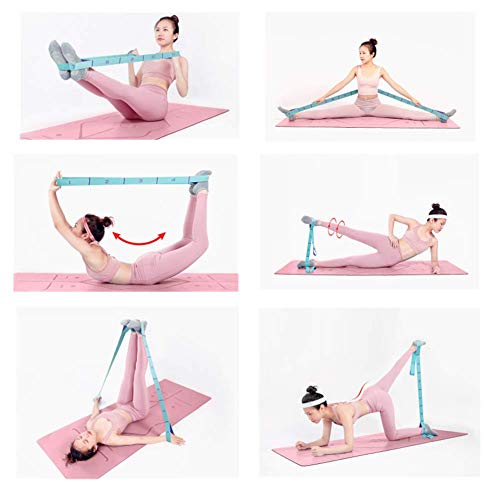 Stretching Straps Hamstring Stretcher Device Elastic Exercise Band Yoga mat Carrying Straps Leg Exercise Equipment Stretching Strap with Loops for Flexibility Stretch Strap 11 Loops