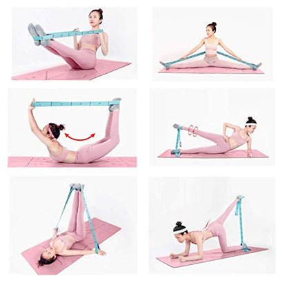 Stretching Straps Hamstring Stretcher Device Elastic Exercise Band Yoga mat Carrying Straps Leg Exercise Equipment Stretching Strap with Loops for Flexibility Stretch Strap 11 Loops