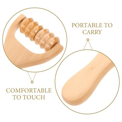 Ciieeo Wooden Massage Roller Tool 3-Piece Set Deep Tissue Massager for Legs Feet Arms Neck and Back - Portable Handheld DIY Wellness Tool for Women