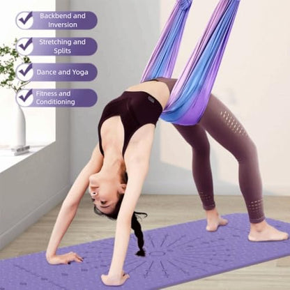 Aerial Yoga Hammock Swing Anti-Gravity Gym Training Device Adjustable Women Aerial Yoga Strap Aerial Yoga Stretching Strap Wall Practice