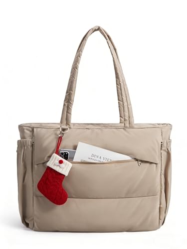 BAGSMART Yoga Pilates Tote Bag for Women with Knotted Handle, Gym Bag - color: Desert