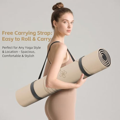 Large 76"x40"x0.4" Yoga Mat - color: Milk coffee