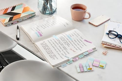 Post-it Pastel Color Tabs, 3 Colors, 3x3 inches, 24-Pack | 36 Tabs/Pack, 864 total, Gradient Blue, Pink, Clear - style: 24 Pack