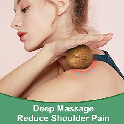 COENGWO Cork Ball Lacrosse Ball, Deep Tissue Muscle Tension Therapy Ball for Trigger Point Therapy, Muscle Soreness, Yoga Therapy, 2.4 Inch - size: 2 balls (2.4'') (No Bag)