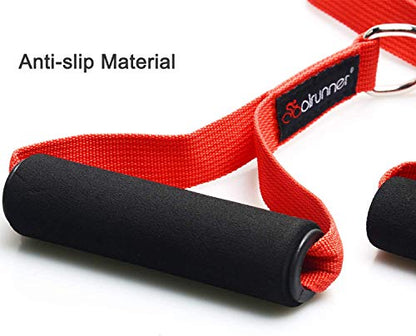 Coolrunner 2 Pair Resistance Band Handles Grips Fitness Strap Wide Design - color: red