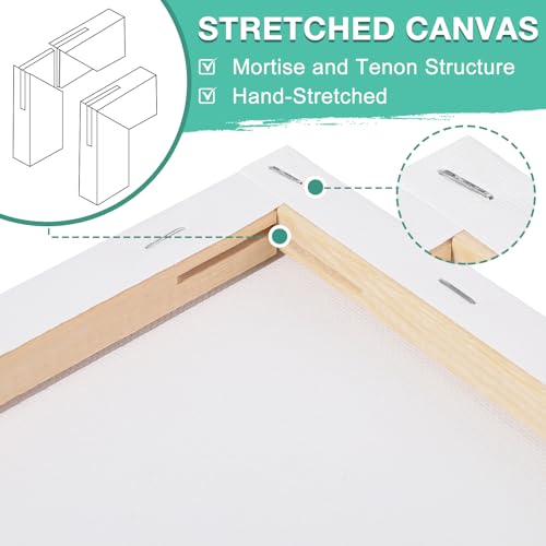 ESRICH Stretched Canvas for Painting, 10 Pack 8x8 Canvas for Painting Primed Acid-Free, Wood Framed Blank Canvas, Art Canvases for Beginners, Artists for Oil,Acrylic Paint, Pouring Painting. - size: 10 Packs - 1 Size (8x8)
