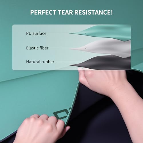 Professional PU Rubber Yoga Mat, Double-Sided Non Slip Sweat Resistant Exercise Mat for Men Women, Comfortable Extra Long & Wide for Yoga, Pilates, Fitness, Home Gym, 72"×26.8"×0.18"(4.5mm)Thick - color: green