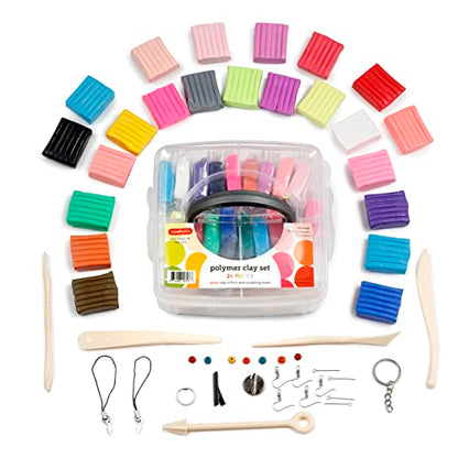 Incraftables Polymer Clay Kit – 24-Color Non-Toxic Oven-Bake Clay Set with Tools, Cutters, Molds, Jump Rings & Keychain Rings for Jewelry, Miniatures & Sculpting - size: Small