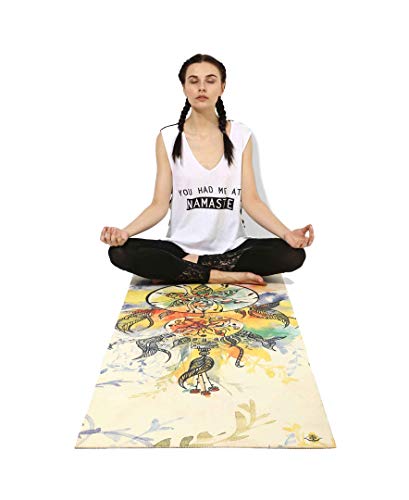 Shakti Warrior TPE Yoga Mat (72 inch x 24 inch x 6mm Thick) | Artist-designed premium TPE yoga mat with a non-slip surface for regular yoga, hot yoga, Pilates, workouts and practice. - color: Dreamcatcher