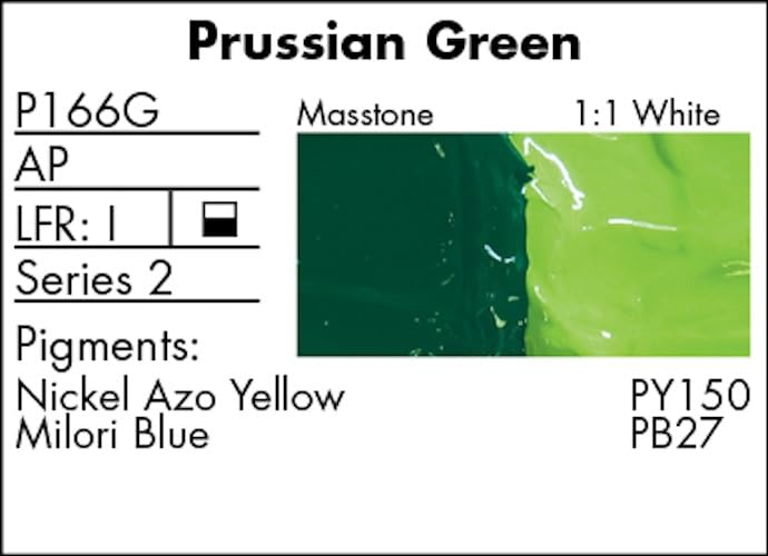 Grumbacher Pre-Tested Oil Paint, 37ml/1.25 Ounce, Prussian Green (P166G) - color: Prussian Green