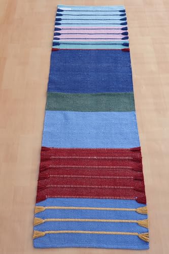 Jaipur art & Rugs Cotton Yoga Mat - Eco-Friendly Hand-Woven Rug - Non Slip & Thick (24”x72”x5mm) for Everyday Fitness at Home - Comfortable Extra-Long - color: Multicolor 5