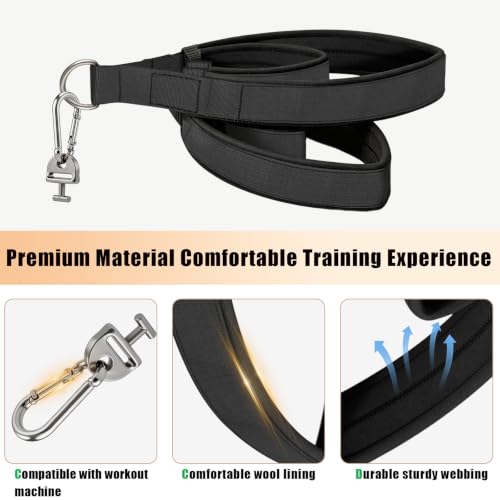 Pilates Loops Compatible with Tonal Smart Home Gym, Double Loop Soft Lined Pilates Straps with T Lock Adapter, W/Snap Hooks - color: Deep Black