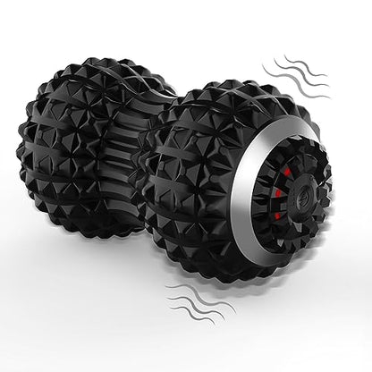 Uppye Vibrating Massage Ball for Pain Relif, Mobility Ball for Physical Therapy and Workout Recovery, Deep Tissue Myofascial Release Tools - Back, Shoulder (Peanut Head Vibrating Massage Ball Black) - color: Black