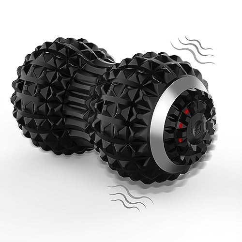Uppye Vibrating Massage Ball for Pain Relif, Mobility Ball for Physical Therapy and Workout Recovery, Deep Tissue Myofascial Release Tools - Back, Shoulder (Peanut Head Vibrating Massage Ball Black) - color: Black