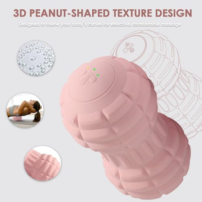 Silicone Vibrating Peanut Massage Ball with 4 Intensities - color: Pink