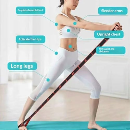 Stretching Resistance Band with Marked Sections, 8 Section Elastic Stretch Strap for Yoga, Pilates, Physical Therapy, Home & Gym Training