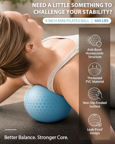 LIONSCOOL Pilates Ring Set 14" Magic Circle, 9" Mini Ball, Resistance Bands - color: Black