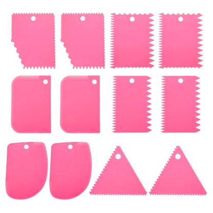 PATIKIL 12 Pcs Plastic Clay Scraper, 2 Set Pottery Tools Soft Carving Scraper Kit Clay Sculpting Tools Ceramics Cutter for Beginners Pottery Modeling, Pink - color: Pink