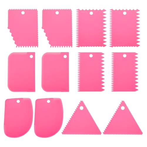 PATIKIL 12 Pcs Plastic Clay Scraper, 2 Set Pottery Tools Soft Carving Scraper Kit Clay Sculpting Tools Ceramics Cutter for Beginners Pottery Modeling, Pink - color: Pink