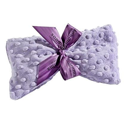 Sonoma Lavender Spa Mask, Heatable/Chillable Aromatherapy Eye Pillow with Lavender Infused Flaxseed Insert, Eye Compress for Stress Relief with Removable and Washable Cover (Lilac Dot) - color: Lilac Dot