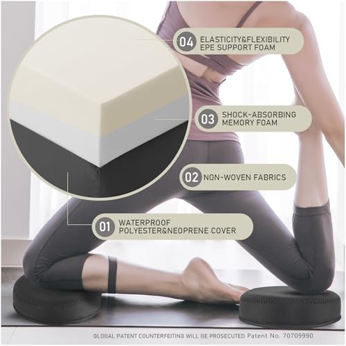Yoga Knee Pad, 1.57 Inch Thick, Memory Foam and EPE Foam, Waterproof and Non-Slip, for Knees Elbows Wrist Hands Head Yoga Pilates Work Out Kneeling Pad, Exercise Mat 2 - color: Black