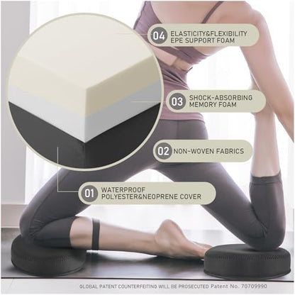 Yoga Knee Pad, 1.57 Inch Thick, Memory Foam and EPE Foam, Waterproof and Non-Slip, for Knees Elbows Wrist Hands Head Yoga Pilates Work Out Kneeling Pad, Exercise Mat 2 - color: Black