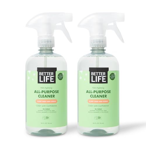 Better Life All Purpose Cleaner - Multipurpose Home and Kitchen Cleaning Spray for Glass, Countertops, Appliances, Upholstery & More - Multi-surface Spray Cleaner - 24oz (Pack of 2) Clary Sage/Citrus - size: 24 Fl Oz (Pack of 2)