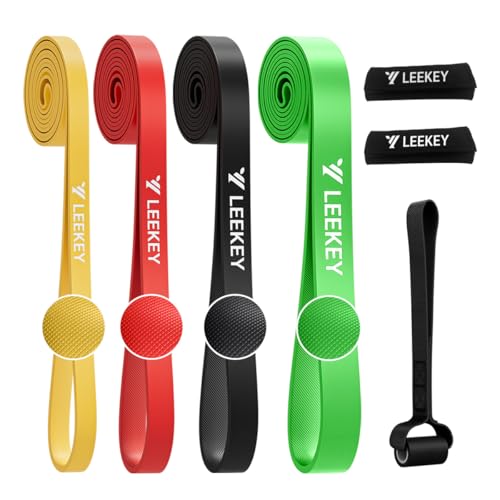 LEEKEY Resistance Bands for Pull Up Assist, Exercise & Workout Bands Set - color: 5-85LBS COLOR+Grip