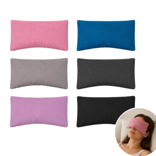 TUYUU 6 Pack Washable Cotton Eye Pillow Covers Removable Zippered Cases