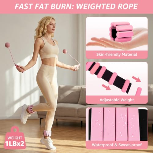 Home Pilates Kit 20 PCS, Pilates Equipment with Pilates Ring and Ball, 9 Level Resistance Bands, Jump Rope, Ankle Weights,Sliders & Grip Socks Accessories for Starter Home Workouts