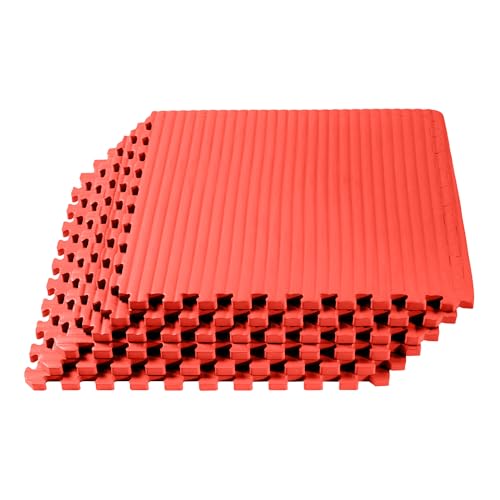 We Sell Mats 1 Inch Thick Martial Arts EVA Foam Exercise Mat, Tatami Pattern, Interlocking Floor Tiles for Home Gym, MMA, Anti-Fatigue Mats, 24 in x 24 in - size: 24"L x 24"W x 1"Th