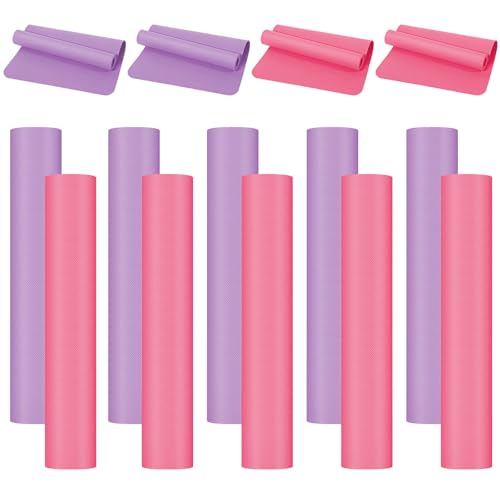LEIFIDE 10 Pack Yoga Mat Bulk 68'' x 24'' x 4mm Thick Yoga Mat - color: Pink,Purple