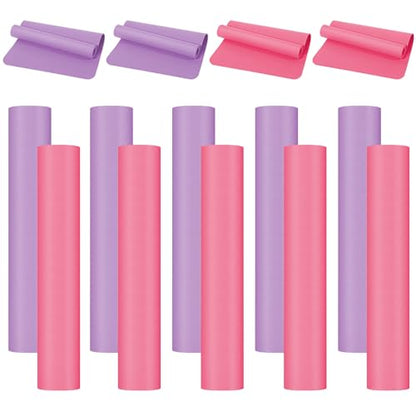LEIFIDE 10 Pack Yoga Mat Bulk 68'' x 24'' x 4mm Thick Yoga Mat - color: Pink,Purple