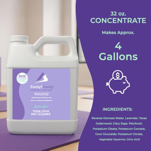 SwaytAway Fitness Mat Cleaner Concentrate Lavender, 32oz Makes 4 Gallons - size: 32 oz - 1 Pack