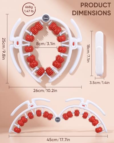 ONUEMP Leg Massager Roller Lymphatic Drainage Cellulite Fascia Massage | Detachable Muscle Roller for Thigh, Calf, Neck - Anti-Celulitis, Body Sculpting, Deep Tissue Pain Relief, Myofascial Release