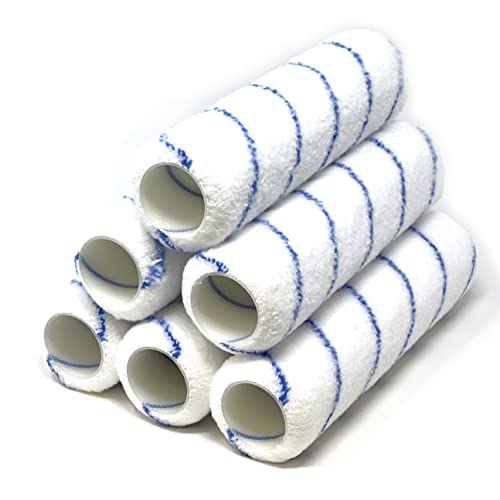 Allgala Paint Rollers 9 inch 3/8 Nap 6 Pack Shedless Lint Free Microfiber Paint Roller Covers for Paint Roller Kit House Painting Project - size: 9" Microfiber (Pack of 6)