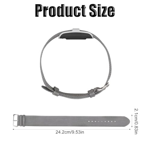 Replacement Nylon Loop for Hume Band, Soft Breathable Woven Wristband with Adjustable Metal Buckle for Hume Health Band Fitness Tracker All-Day Comfort Wear - color: grey