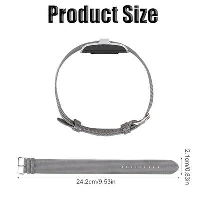 Replacement Nylon Loop for Hume Band, Soft Breathable Woven Wristband with Adjustable Metal Buckle for Hume Health Band Fitness Tracker All-Day Comfort Wear - color: grey