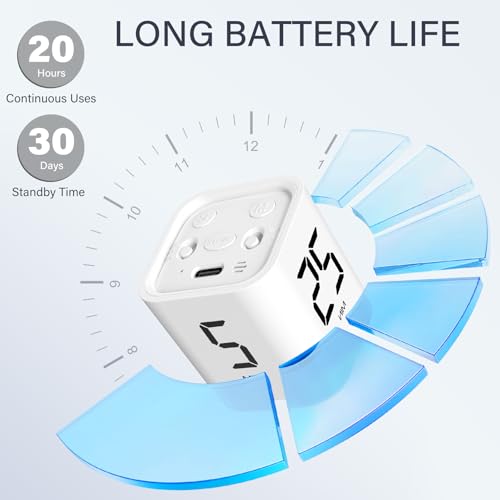 Rotating Productivity Timer 5/25/10/50, Desk Flip Timer for ADHD, White - color: White
