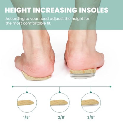 Heel Lift Inserts for Women Shoes - Welnove Adjustable Orthopedic Shoe Lifts for Uneven Legs - Gel Heel Inserts for Leg Length Discrepancy Heel Pain Heel Spur - Heel Wedge Pads (Size S, 3 Layers) - size: 3 Layers: S - Women's 4.5-9.5丨Men's 6-8.5