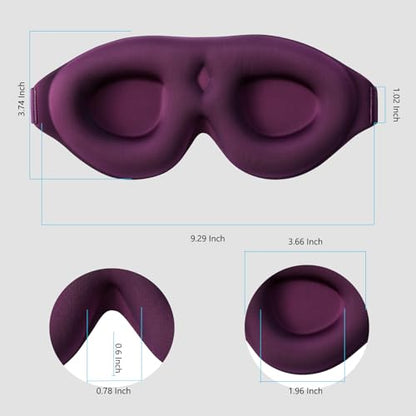 ALASKA BEAR Memory Foam Sleep Mask, Contoured 3D Eye Cups, Purple - color: A1 Purple